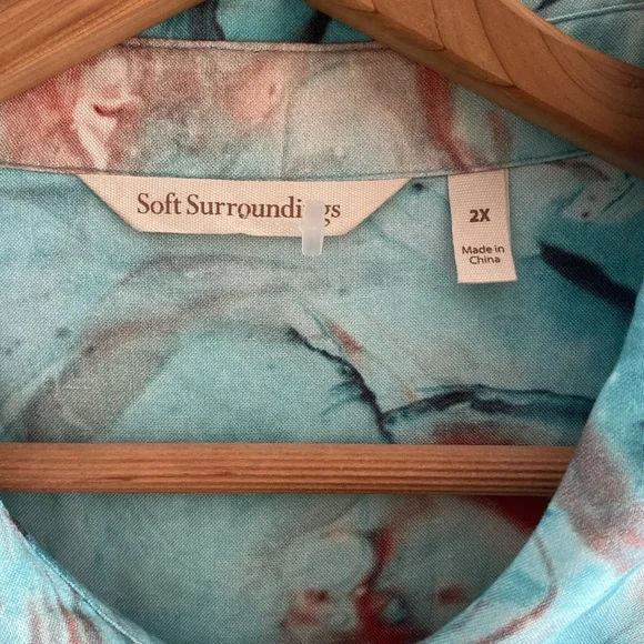 Soft Surroundings Blue and Pink Maxi Dress - Picture 4 of 9